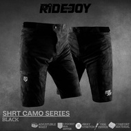 SHRT CAMO SERIES (black) - premium men's cycling sports pants RIDE AND JOY short pants stretch MTB D