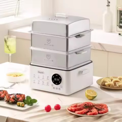 21L electric steamer multi-functional household Stainless steel three-layer cooking and stewing inte