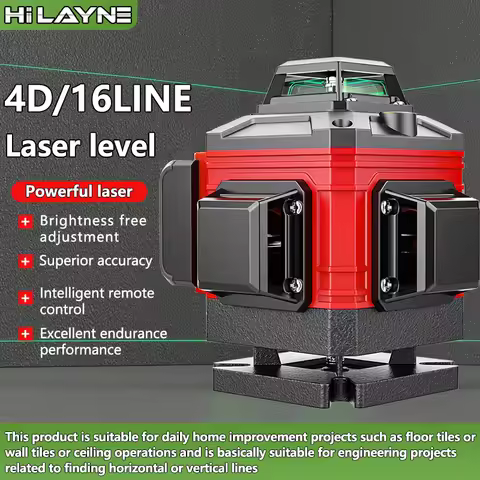 3D/4D Laser Level 12/16 Lines Horizontal And Vertical With Remote Control 8 Lines 360°Self-leveling 