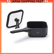 Square Frying Pan SUTTO 16×8cm, All Heat Sources Compatible (Gas & IH), Black, Deep Type, Doshisha