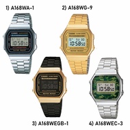 ◎∈♙Casio A168 Men's Unisex Series Digital Retro Vintage Stainless Steel Fashion Dress Watch A168WA-1