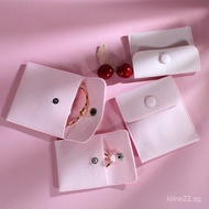 20pcs Jewelry Flannel Bag Thickened Double-Sided Fleece Snap Button Wallet Bag Ring Necklace Bracele