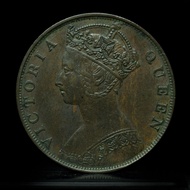 3粒珠 1879年 香港大一仙 維多利亞女皇 銅幣 Victoria One Cent