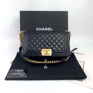 Chanel boy25經典牛皮黑金🔥