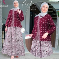 New Mila setrok remaja dewasa setelan batik bahan katun baju kondangan kekinian