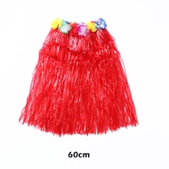 40/60cm Plastic Fiber Womens Hula Skirt with Garland Summer Beach Adult Kids Dress Up Tropical Aloha
