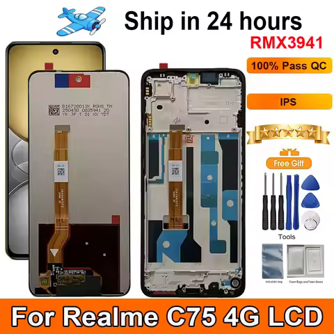 6.72‘For Realme C75 4G LCD Display Touch Panel Digitizer Assembly Replacement With Frame For Realme 