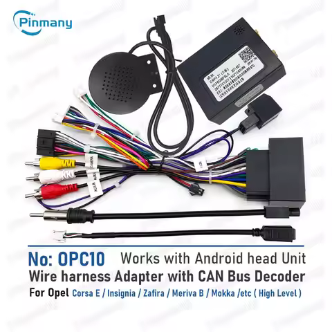 Pinmany Auto Radio Cable OPC11 16-pin Wire Harness Adapter with CAN Bus Decoder for Opel Zafira Cors