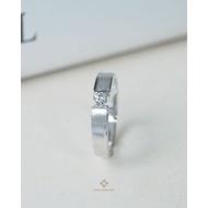 Gems Heritage : Men's Wedding ring Real Diamonds 18k White Gold Setting Classic diamond men' (RWG751