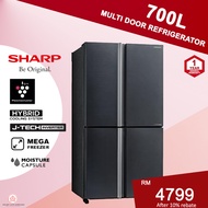 【FREE SHIPPING】SHARP 700L/750L 4 Door J-Tech Inverter Avance Refrigerator SJF821/921VMSS Fridge Peti Ais Peti Sejuk 4门冰箱