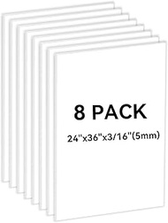 8PACK White Foam Board 24x36×3/16 inches,5MM Poster Board Foam Core Board for School Projects Crafti
