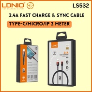 LDNIO LS532 Usb Fast Charging Cable 2.4A 2m  FAST Charge &Sync