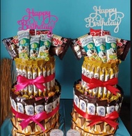 Bucket snack (Tart snack tower) / kue ulang tahun snack bisa tarik uang