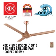 KDK K15WO 3-Blades Ceiling Fan 60" - Copper Brown