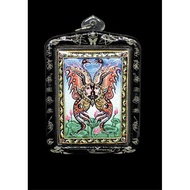 Kruba Krissana (Blk A) B.E 2556 Butterfly With Engraved Yants Mix With Kruba Old Amulet Powder & mix
