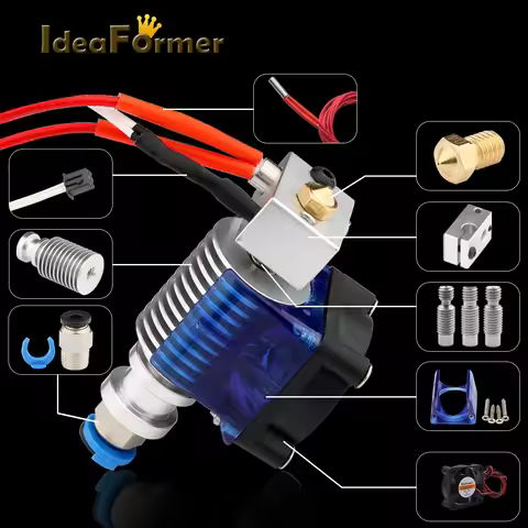 New Upgraded V6 Hotend Kit 1.75mm 12V/24V Bowden Extruder Print Head Remote Long-distance J-head For