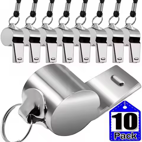 Stainless Steel Whistle with Lanyard Outdoor Professional Referee Super Loud Whistle Cheerleader Spo