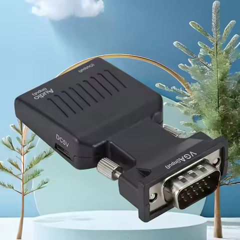 VGA to HDMI-Compatible Converter Adapter 1080P VGA Adapter For PC Laptop to HDTV Projector Video Aud