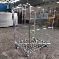 J-H/Yougu Folding Z Logistics Cart Turnover Cage Cart Logistics Trolley Metal Cage Cart Express Sort