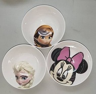 Disney 迪士尼［日本製］陶瓷碗～～米奇、米妮、冰雪奇緣之艾莎、安娜