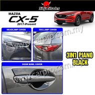 Mazda CX-5 CX5 2017 - 2021 3in1 Headlamp / Tail Lamp / Door Bowl Cover Piano Black 4pcs / set