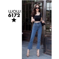 [6172] กางเกงยีนส์ ขายาว ทรงขาม้า ป้าย WOW