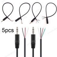 5pcs 30cm Audio Extension Cable 3 or 4 Core Audio Output Line Aux Single Head Stereo 3.5mm Male and Female Wire  MY2L3