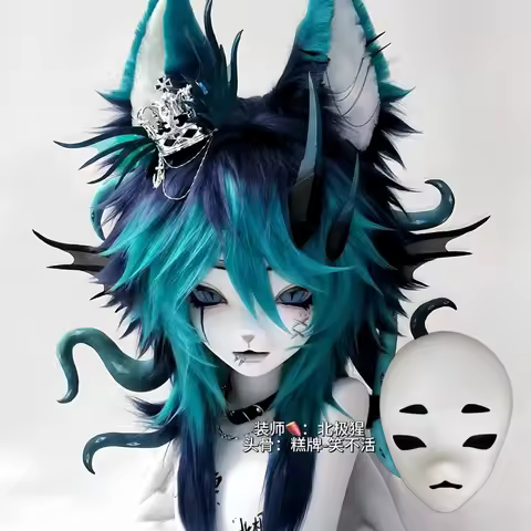 Kigurumi Base Mask Beast Outfit Fury Skull Handsome and Intimidating Male Head Youth OC Head Shell