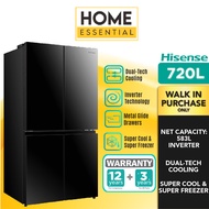 Hisense 720L 4 Door Inverter Refrigerator RQ768N4ABU | Fridge | Peti Sejuk | Peti Ais