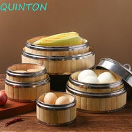 QUINTON Bamboo Steamer Gift Idea Steam Basket Dim Sum Bao Buns Chinese Bamboo Lid Food Steamer