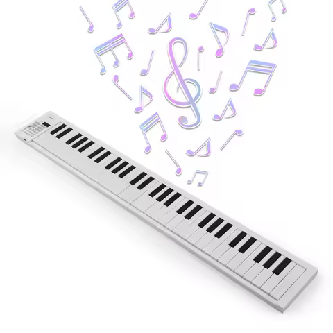 61-Key Foldable Electronic Piano Multifunctional Electronic Piano Keyboard with LED Display Built-in