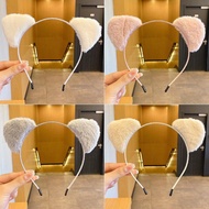 Korea Sell Cute Cat Ear Headband Female Autumn Winter Sweet Plush Face Wash Headband Funny Press Hai