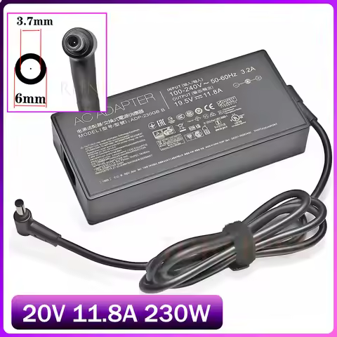 19.5V 11.8A 230W Laptop Adapter 6.0*3.7mm ADP-230GB B AC Power Charger For ASUS ROG Strix G531GV-DB7