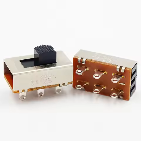 2pcs On-Off 3 Position 2P3T PCB Panel Slide Switch 6 Pin High current 3A 250V Car refrigerator Power