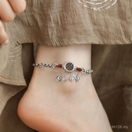 Braided Silver Ethnic Style Tuoto Safe Silver Beads Joy Bracelet Bracelet New Chinese Style Button B