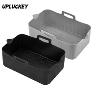 UPLUCKEY Air Fryer Basket, Silicone Reusable Air Fryer Baking Tray, Rectangle Rectangle Basket Conta