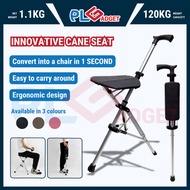 PLG Innovative Cane Seat - Walking Stick with Seat for Elderly, Tongkat Kerusi Lipat, Ta-Da Chair
