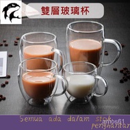 【Barang Spot】 JLG－Cawan Kopi Cawan Kaca Kaca Berganda Cawan Kaca Tahan Haba Cawan Kaca Gelas Cawan Mug Kopi Cawan Kaca P