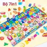 Dollars 7-In-1 Wooden Intellectual Development Toys Geometry, Animal, Fishing For Children