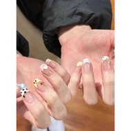 Semi-Handmade Wearable Nails Manicure Cute Spring Summer Cute Flowers Wear Nails Student Cute Style 