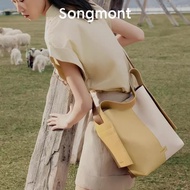 Songmont Hanging Ear Tote Bag Series Medium Size Shoulder Messenger Bag Designer Style First Layer Cowhide Female Light Carry CommuterLarge Capacity