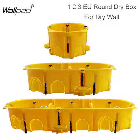 EU 1 2 3 Gang DryWall Box Both For Gypsum Board Dry Box Plasterboad and Concrete Wall EU Switch Sock