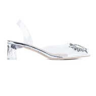 FD Sandal Transparan Wanita Hak Tinggi kaca Import Heels Bening Elegant Terbaru DI-074