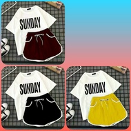 GM SET SUNDAY navy BABYTERRY MATERIAL FIT TO L 2IN1 PANTS LD 60CM RUBBER AND 1PC TOP 96