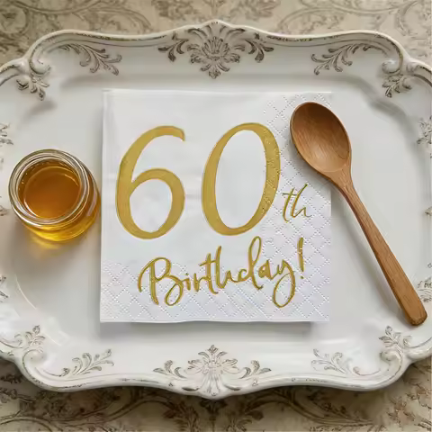 50pcs/pack 60th Birthday Party napkins, birthday party table decorations, 60th birthday party decora