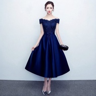 EAGLELY 2026 New Womens Luxury Evening Dress Gown Elegant High End Banquet Dress Satin Glamorous Din