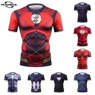 New Fitness Compression Quick Dry Flashman T-shirt Men Short Sleeve 3D Exercise Tops Men T Shirt Summer Fashion Tshirt