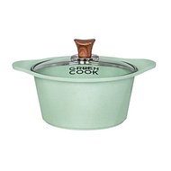 Nồi Đúc Ceramic Chống Dính Green-Cook GCS05-20IH Size 20cm Vân Đá Đáy Từ Nắp Kính Cường Lực Dùng Trê