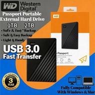 WD Western Digital HDD My Passport Portable Hard Drive 1TB 2TB USB 3.0