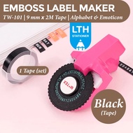 LTH TW-101 Astar Label Marker Wheel Machine Alphabet Emoticon Emboss 3D Effect 9mm x 2M Tape Writer 